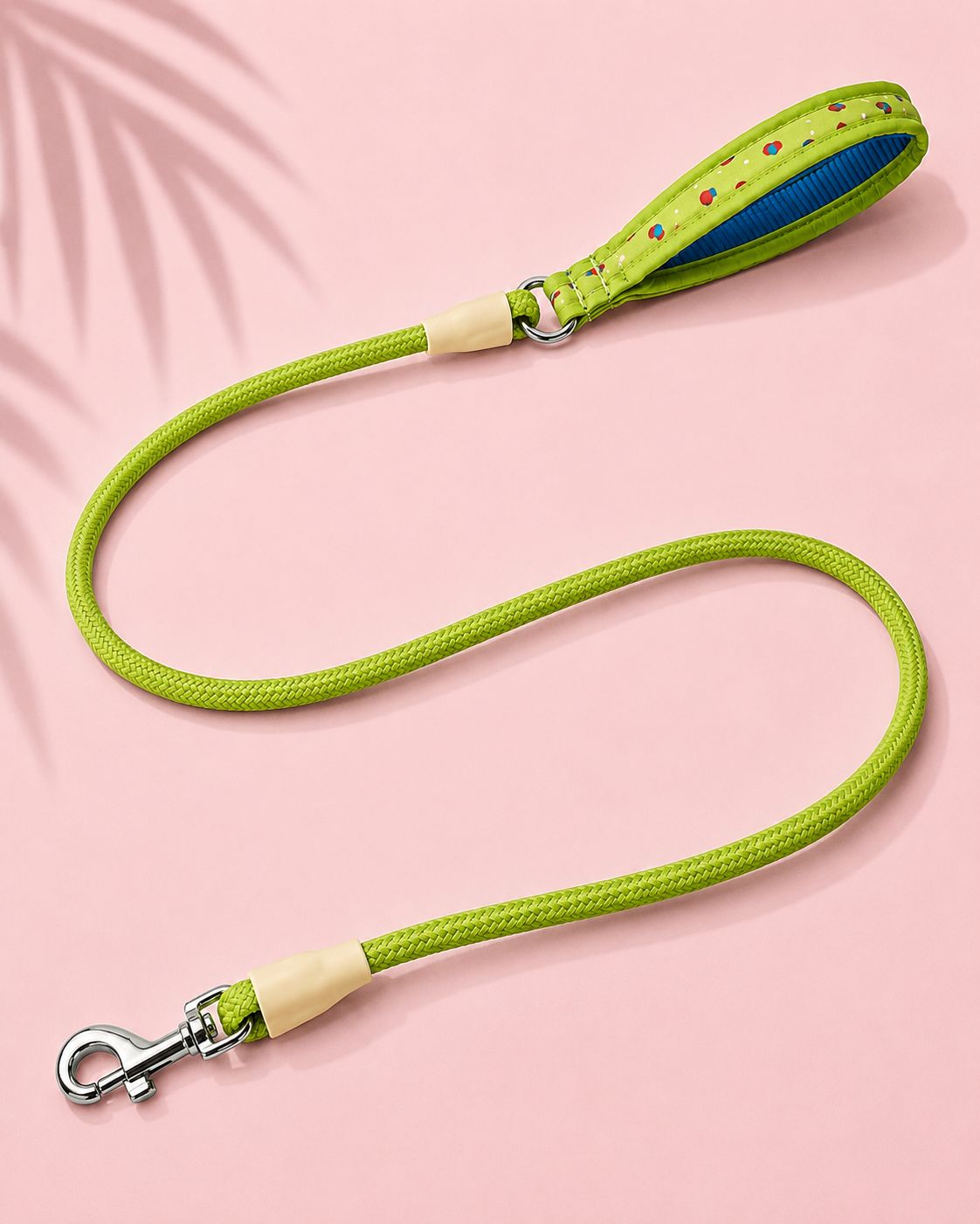 Padded Rope Dog Leash - Lime Green