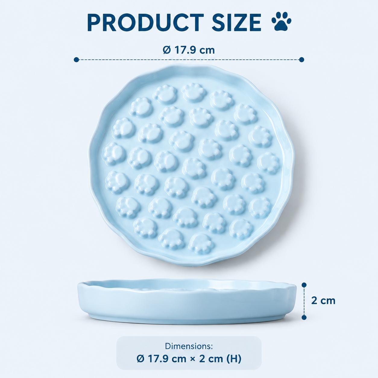 Slow Feeder Bowl - paws blue